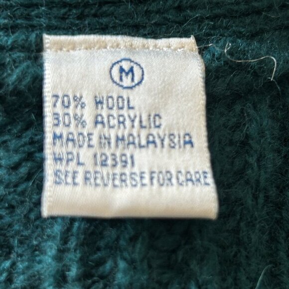 Northern Isles Vintage Teal Chunky Knit Double Breasted Sweater Vest Size Medium - Picture 3 of 9